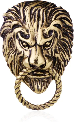 Gold Silver Lion Face Lapel Pin Badge Coat Suit Wedding Gift Party Shirt Collar Accessories Brooch for Men