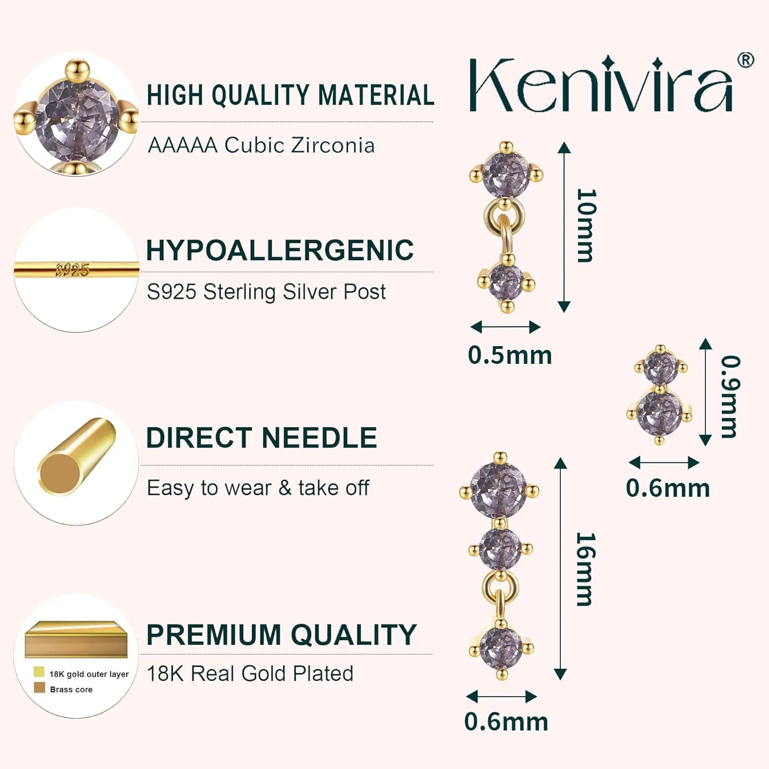 Gold Stud Birthstone Earrings Set for Multiple Piercing,Non Tarnish 14k Gold Plated Hypoallergenic Cartilage Small Stud Garnet Earrings Stacks Set for Women Birthday Gifts