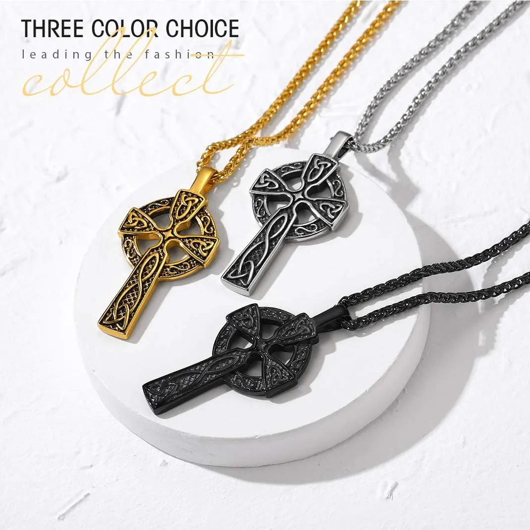 GOLDCHIC JEWELRY Cross INRI Crucifix Pendant Necklace, Virgin Mary Miraculous Medal Necklaces, Jesus Christain Jewelry