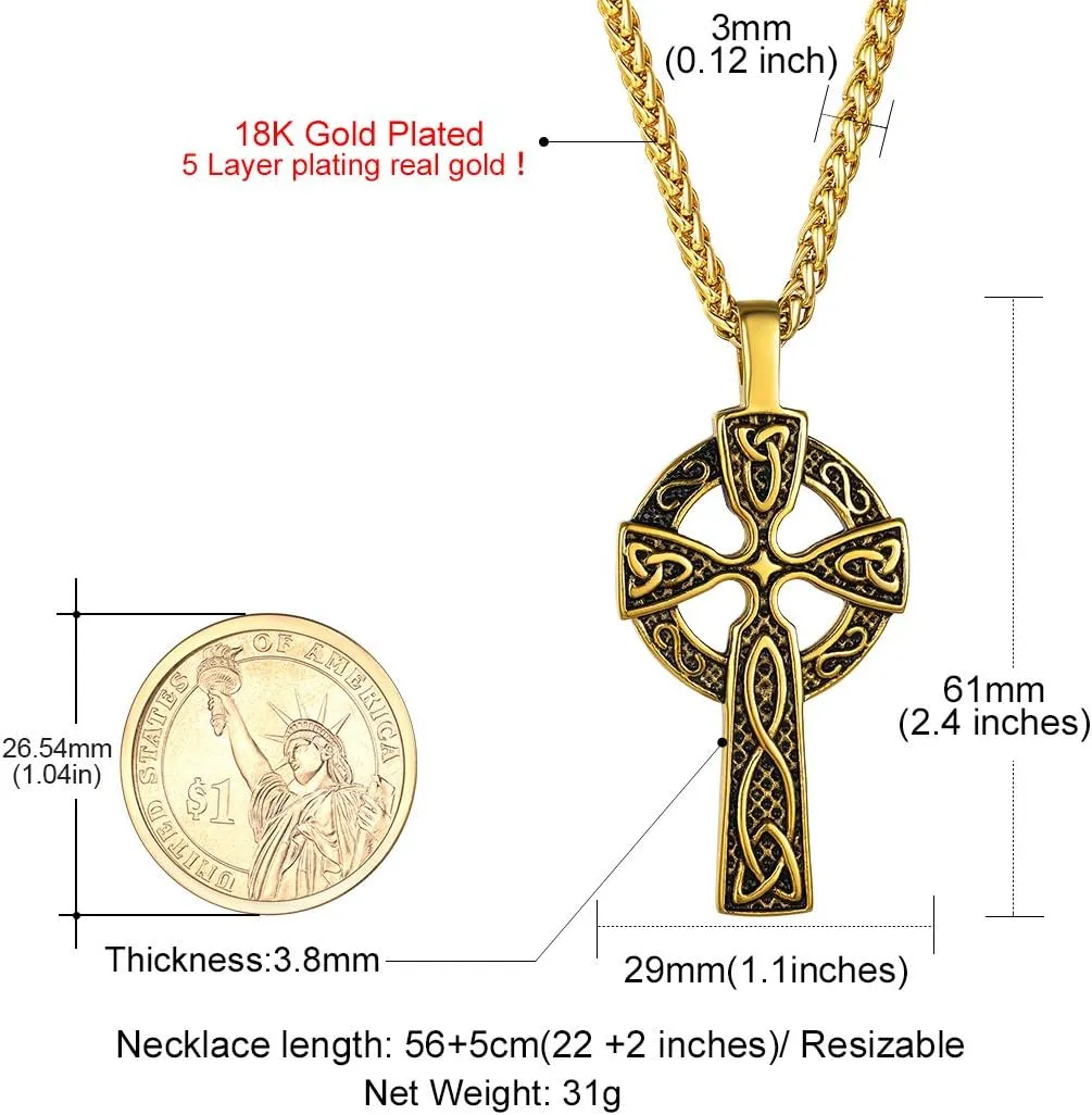 GOLDCHIC JEWELRY Cross INRI Crucifix Pendant Necklace, Virgin Mary Miraculous Medal Necklaces, Jesus Christain Jewelry