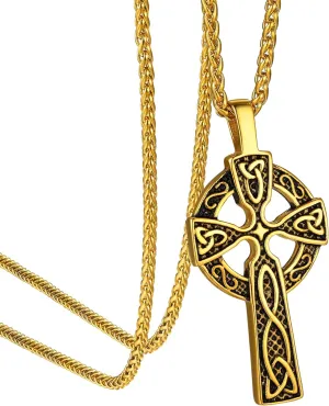GOLDCHIC JEWELRY Cross INRI Crucifix Pendant Necklace, Virgin Mary Miraculous Medal Necklaces, Jesus Christain Jewelry