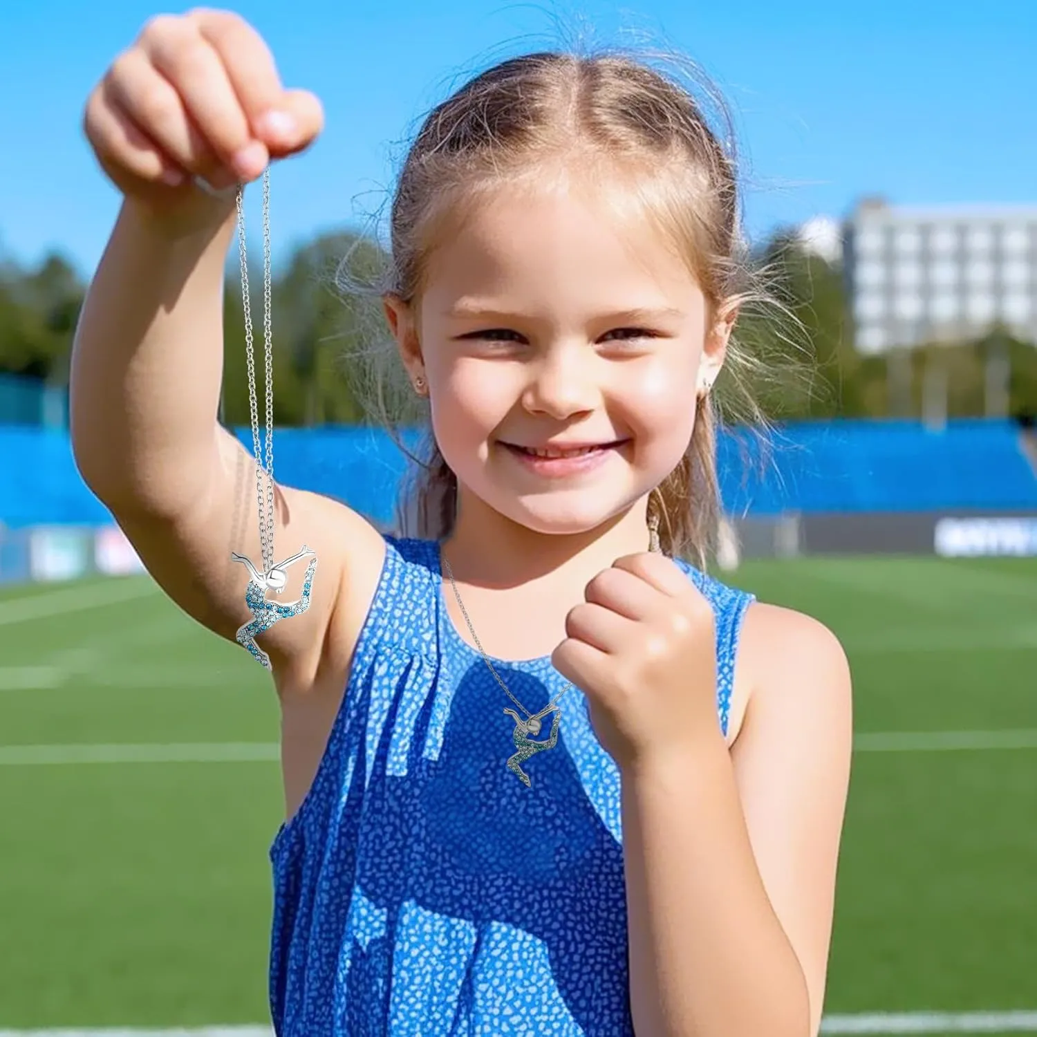 Gymnastics Necklaces for Teen Girls,Gymnastics Gifts for Girls,Cute Sport Ballerina Pendant Necklace Jewelry Birthday Christmas Gifts