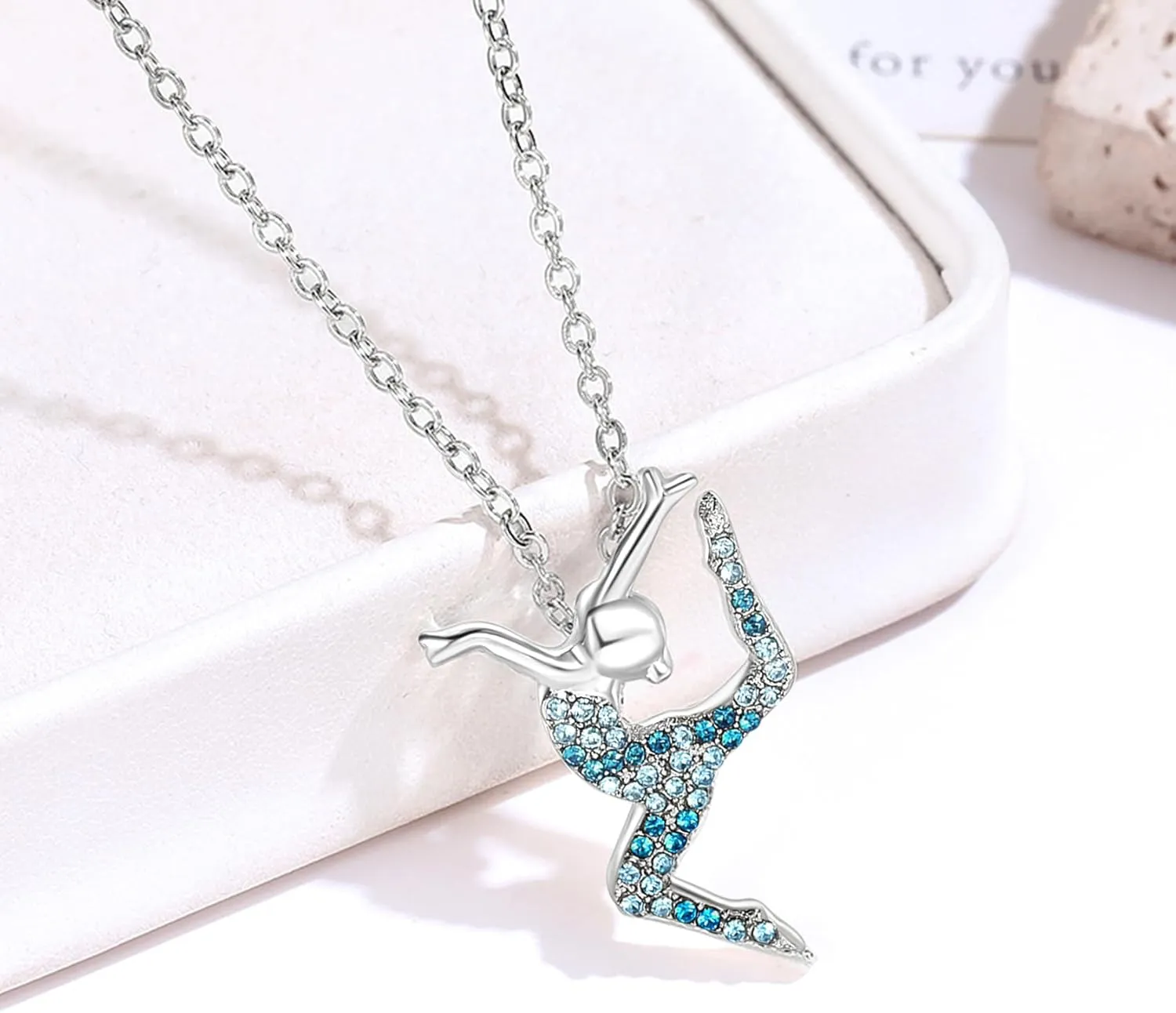 Gymnastics Necklaces for Teen Girls,Gymnastics Gifts for Girls,Cute Sport Ballerina Pendant Necklace Jewelry Birthday Christmas Gifts
