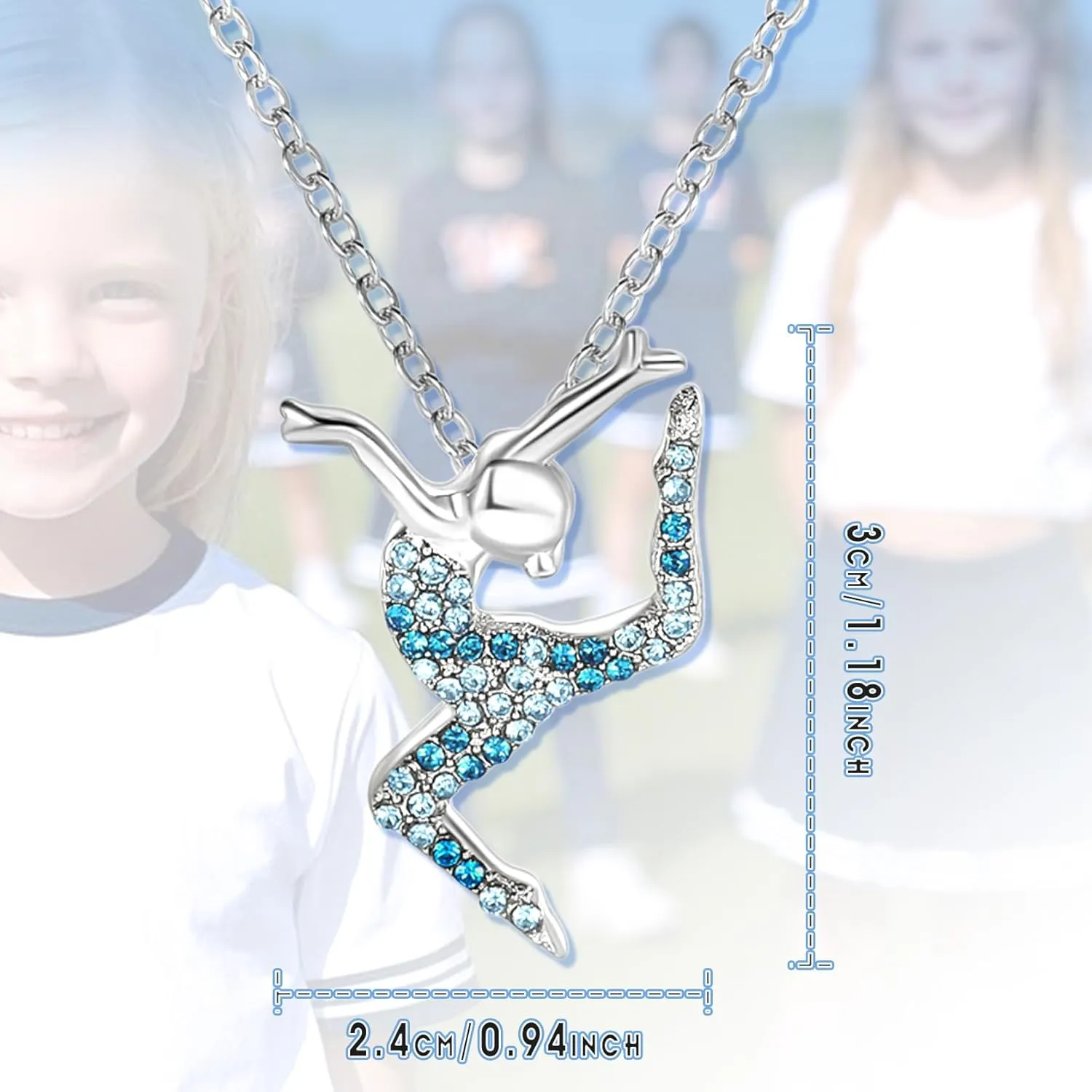 Gymnastics Necklaces for Teen Girls,Gymnastics Gifts for Girls,Cute Sport Ballerina Pendant Necklace Jewelry Birthday Christmas Gifts