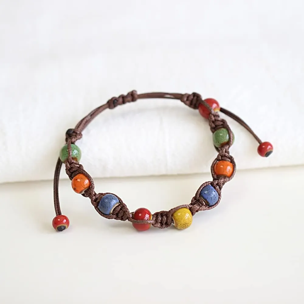 Handmade Adjustable Beads Bracelets Friendship Jewelry Accessories Gifts for Women Festival Holiday Party Decor