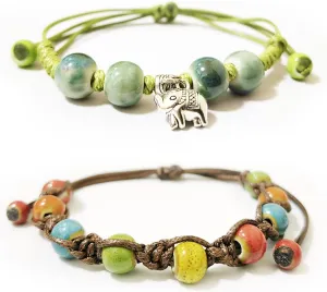 Handmade Adjustable Beads Bracelets Friendship Jewelry Accessories Gifts for Women Festival Holiday Party Decor