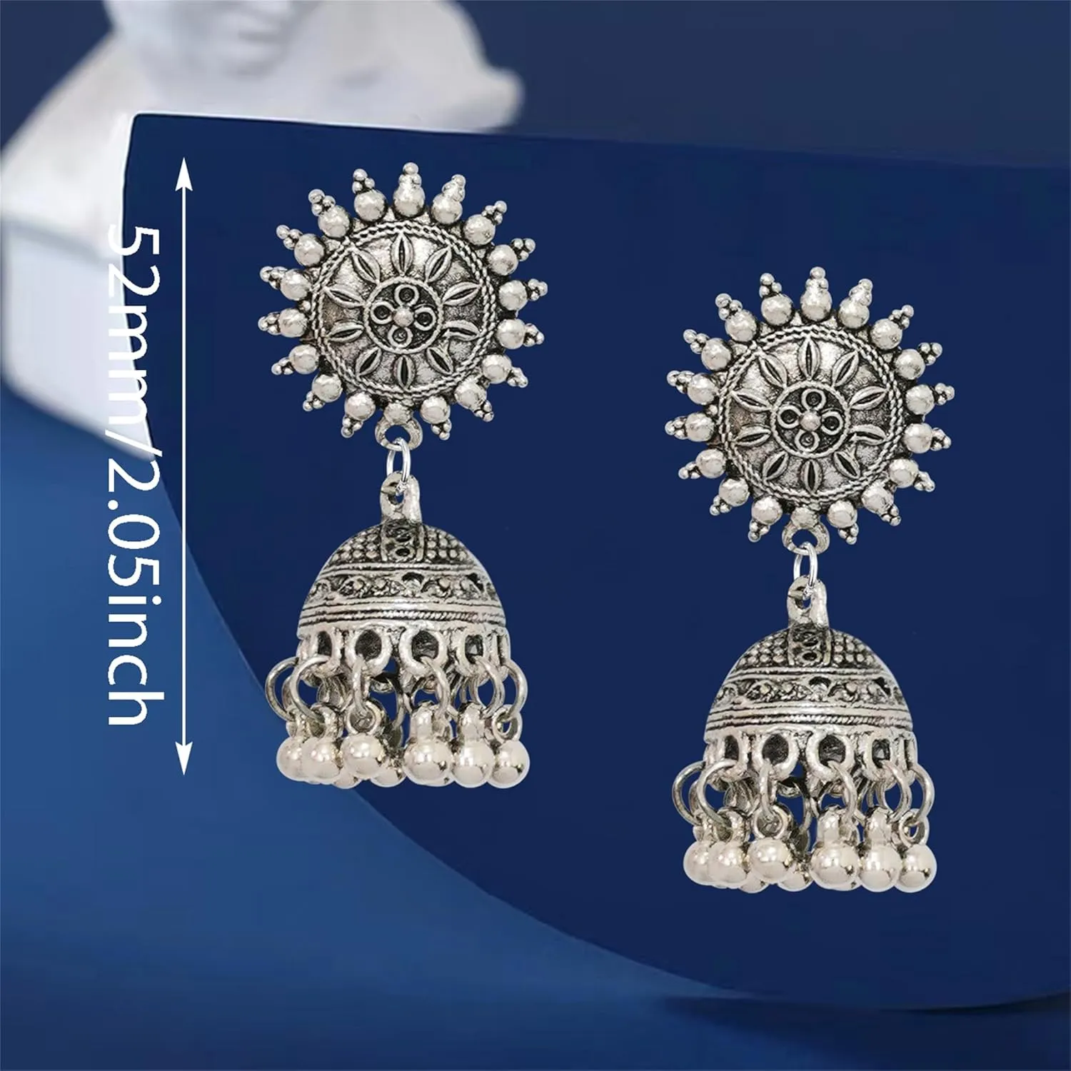 Handmade Bohemian Vintage Gold 3D Chandelier Dangle Drop Earrings Sparkly Crystal Pearl Flower Phoenix Bird Stud Earring for Women Fashion Statement Bridal Bridesmaid Wedding Jewelry Gifts