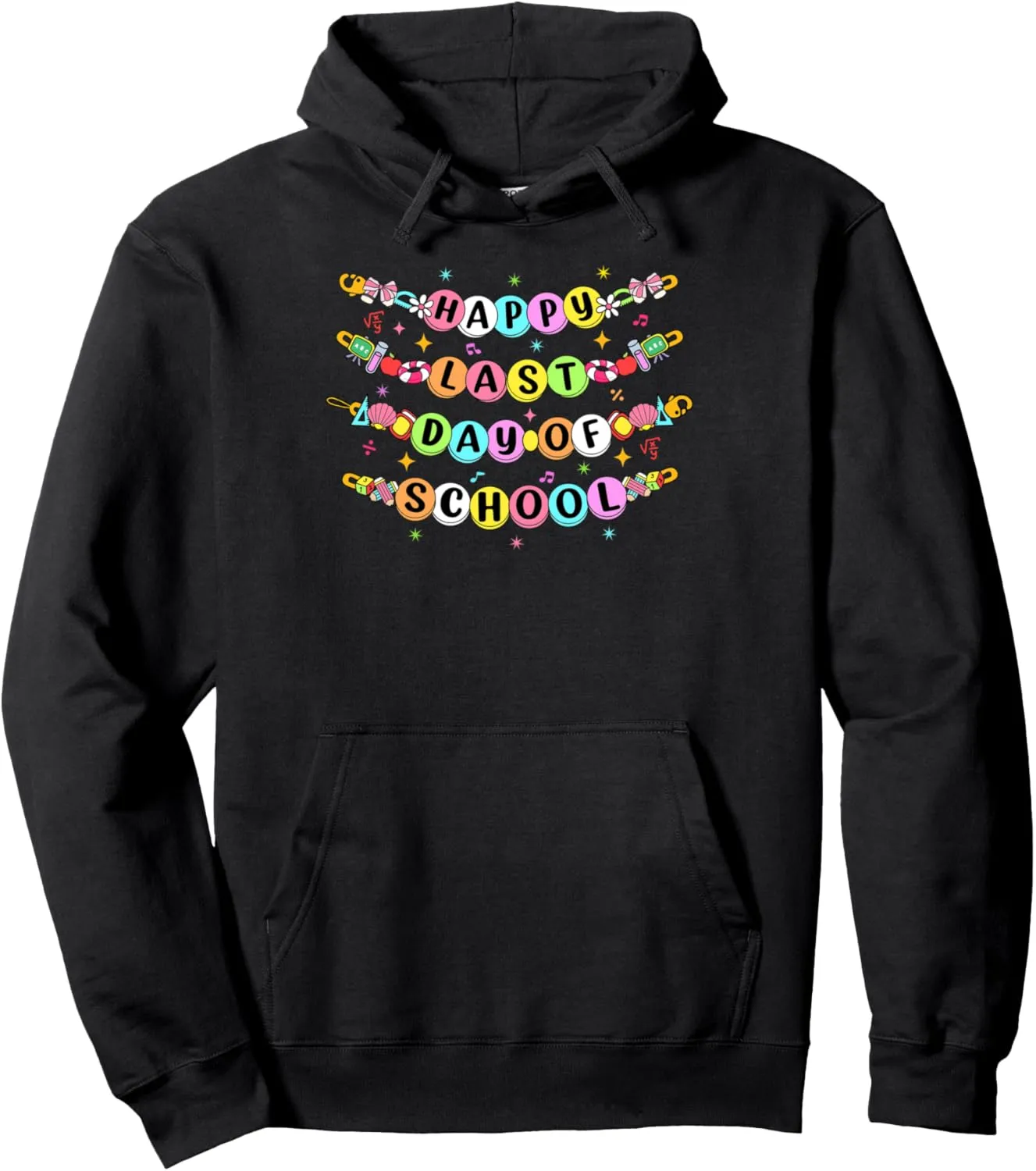 Happy Last Day Of School Friendship Bracelets Teacher Kids Pullover Hoodie