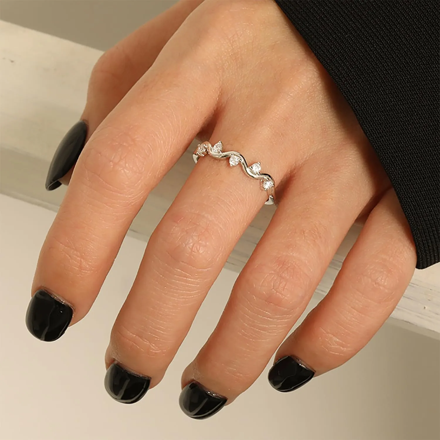 Healing Is Not Linear Self Love Highs And Lows Wave Rings for Woman, 925 Personalized Stacking Ups and Downs Self Love Rings, Inspirational Wave Encouraged Ring Jewelry Gift for Her