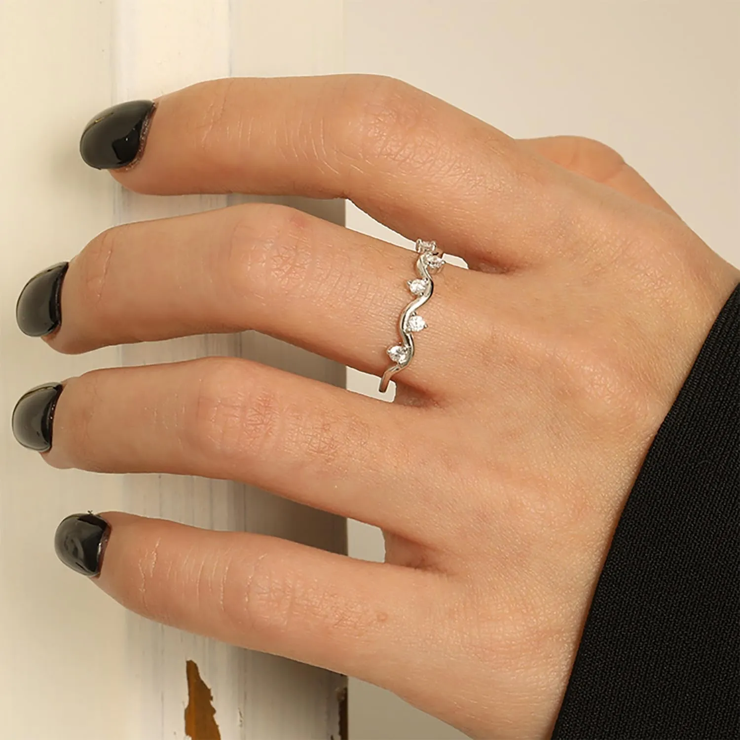 Healing Is Not Linear Self Love Highs And Lows Wave Rings for Woman, 925 Personalized Stacking Ups and Downs Self Love Rings, Inspirational Wave Encouraged Ring Jewelry Gift for Her