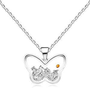 Heart-shaped Mustard Seed Pendant/Butterfly Shaped Mustard Seed Pendant Necklace Faith Jewelry Necklace for Women Religious Inspired Jewelry