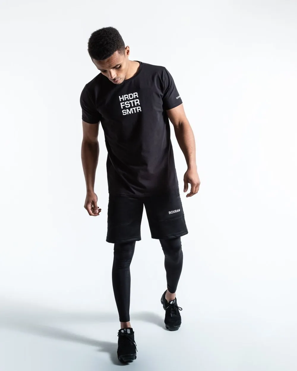 HRDR FSTR SMTR T-SHIRT - BLACK