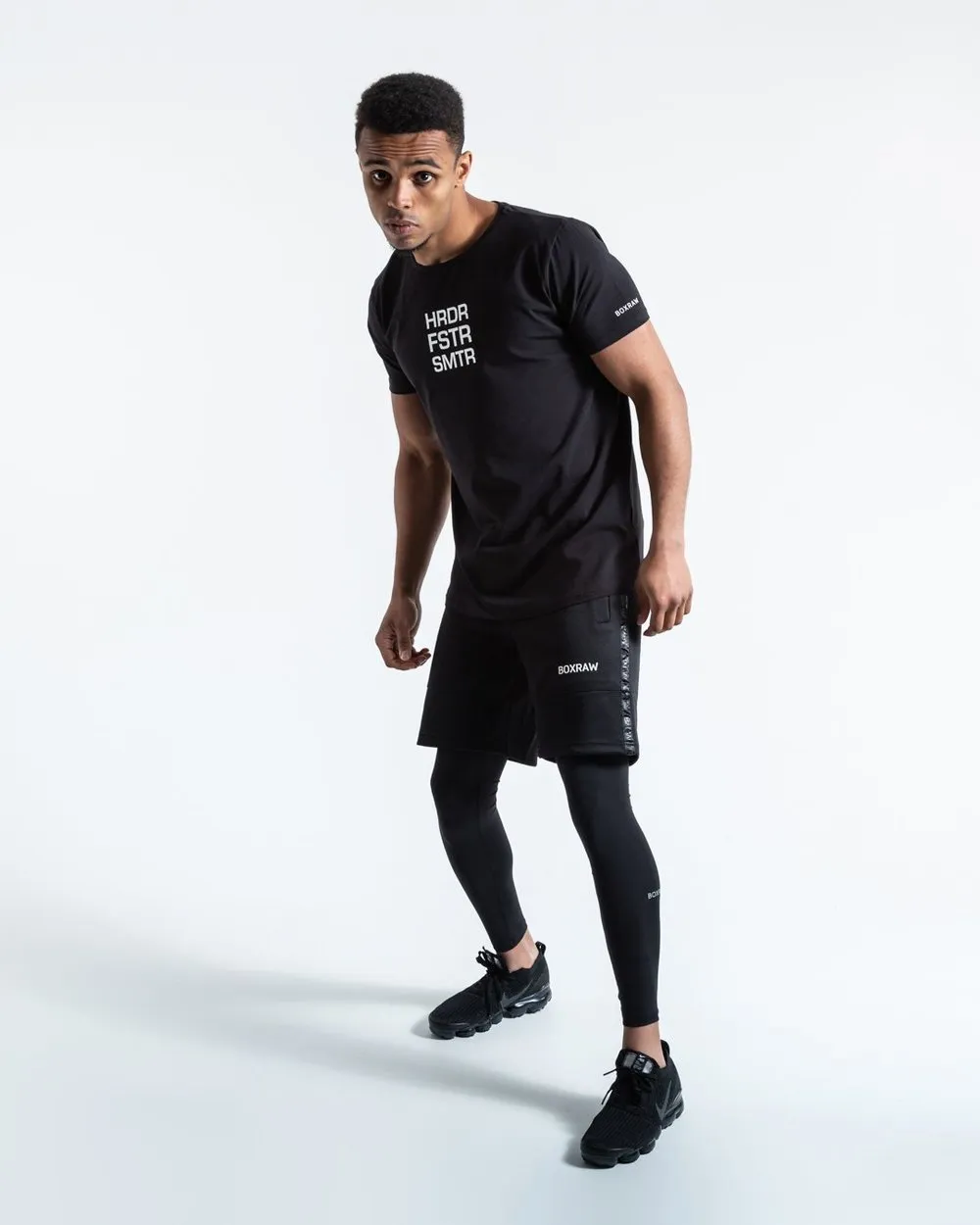 HRDR FSTR SMTR T-SHIRT - BLACK