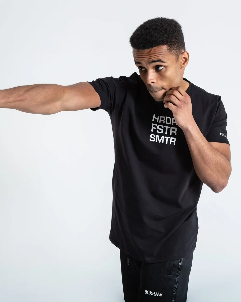 HRDR FSTR SMTR T-SHIRT - BLACK