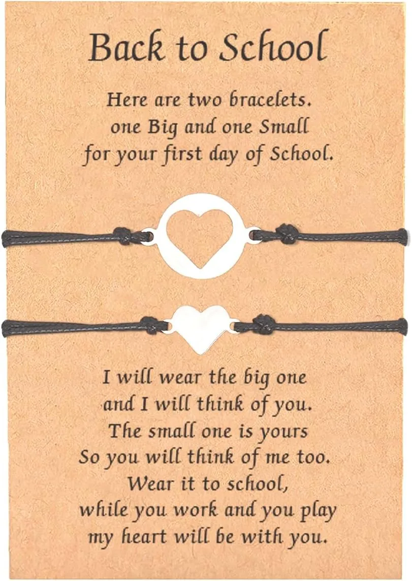 HUASAI Back to School Outfits First Day of School Bracelet Mommy and Me Matching Wish Bracelets Set Back to Schools Gifts Stuff Supplies