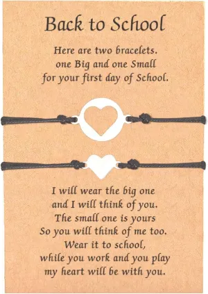 HUASAI Back to School Outfits First Day of School Bracelet Mommy and Me Matching Wish Bracelets Set Back to Schools Gifts Stuff Supplies