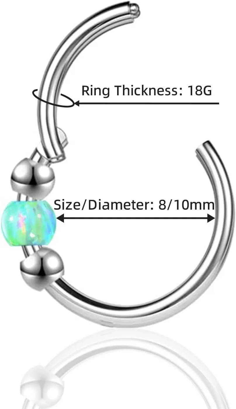 Hypoallergenic Nose Piercing Rings Collection: 316L Surgical Steel Hoop Earrings for Septum, Cartilage, Hinged Helix, Rook, Conch, Tragus, Lip
