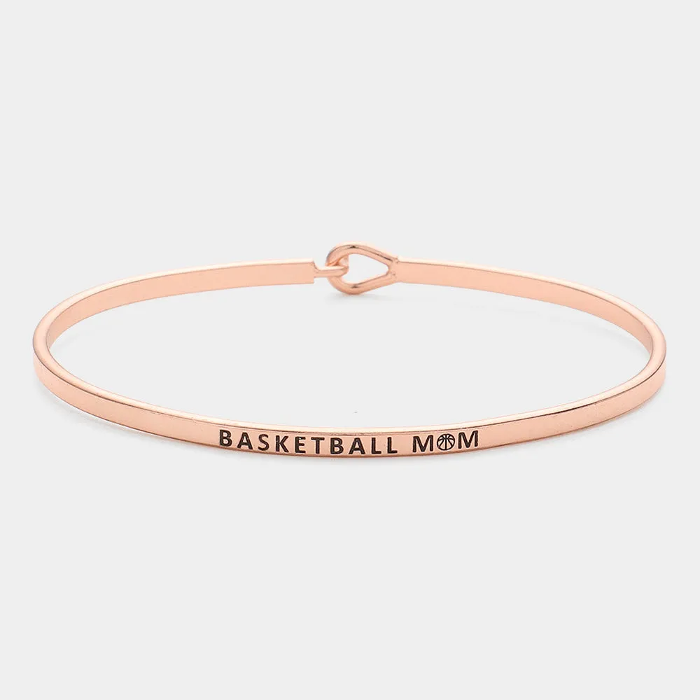iLLASPARKZ "Basketball Mom" Thin Brass Metal Hook Bracelet