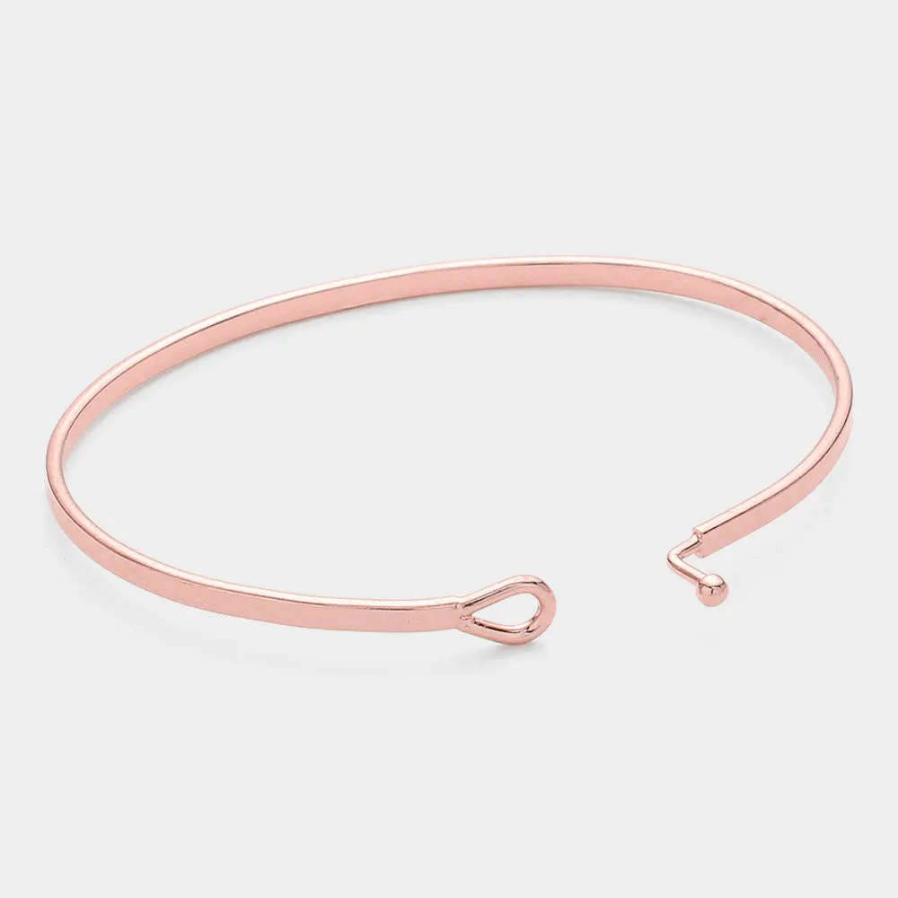 iLLASPARKZ "Basketball Mom" Thin Brass Metal Hook Bracelet