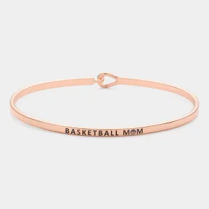 iLLASPARKZ "Basketball Mom" Thin Brass Metal Hook Bracelet