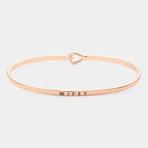 iLLASPARKZ "Wifey" Thin Brass Metal Hook Bracelet