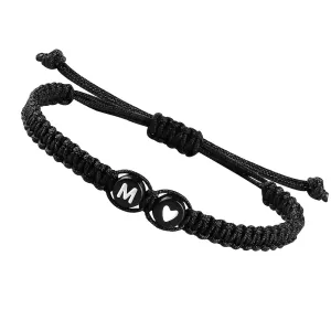 Initial Bracelets for Women Best Friend,Birthday Graduation Gifts Adjustable Heart Link Letter Mens Bracelet for Sister Daughter Mother's Day Mom Couples Boyfriend Friendship Jewelry (M)