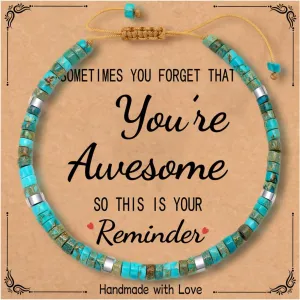 Inspirational Gifts Bracelets for Women Encouraging Healing Natural Stone Bracelets - Get Well Soon Gifts for Women Best Friends Sister Bestie - Life is Tough But So are You Bracelet