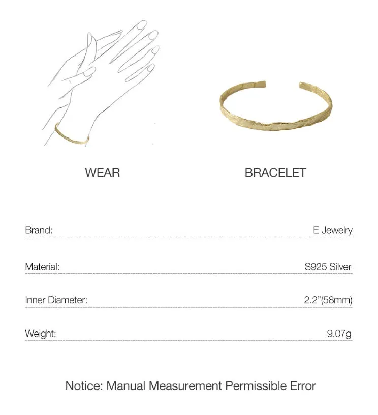 Irregular gold foil bangle bracelet