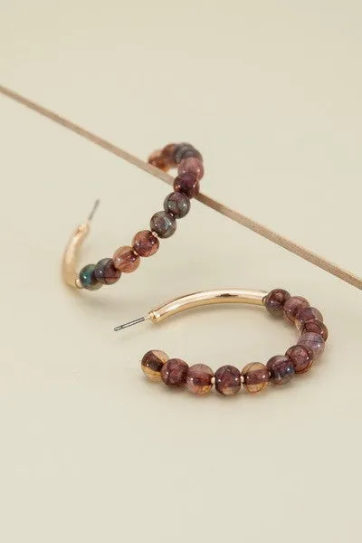 It's Time Beaded Hoop Earrings