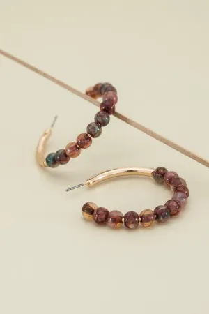 It's Time Beaded Hoop Earrings