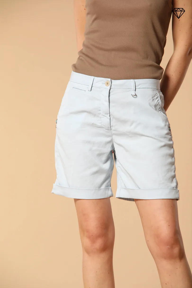 Jaqueline Curvie bermuda chino donna in gabardine con borchie curvy ①