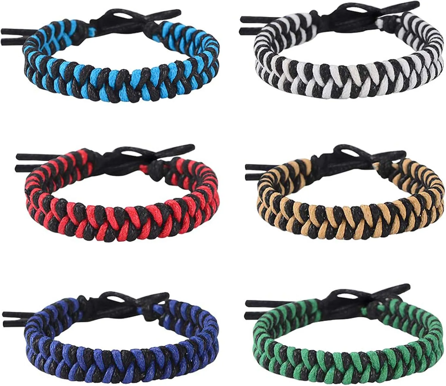 Jeka Handmade Friendship Bracelets for Women Teen Girls 6 Pack Bulk Adjustable Woven Waterproof String Braided Wristbands