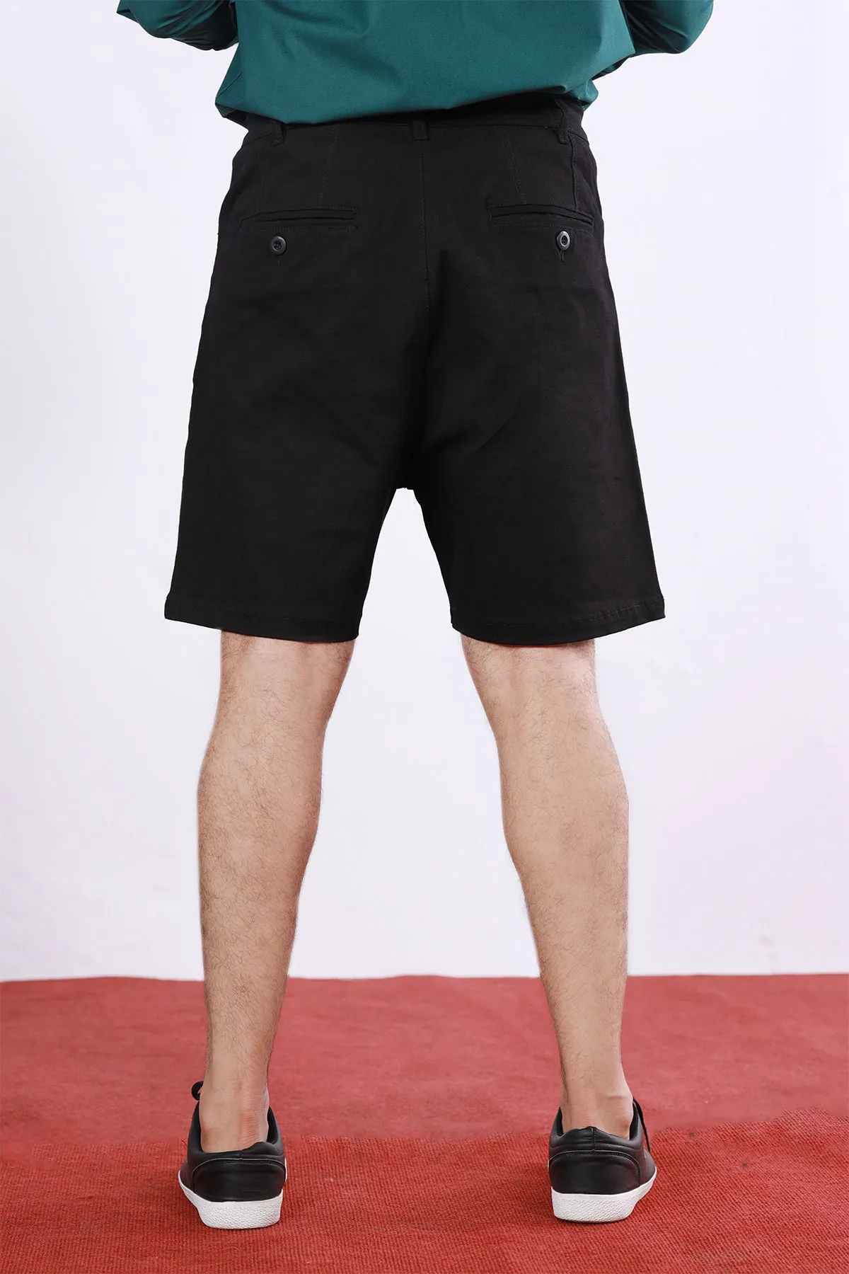 Jet Black Chino Shorts - P22 - MSH041R