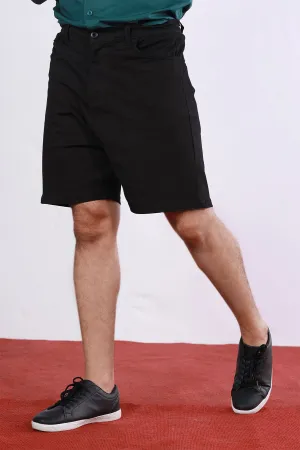 Jet Black Chino Shorts - P22 - MSH041R