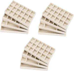 Jewelry Organizer Trays for Drawers, Stackable Jewelry Storage Trays for Women, Velvet Drawer Inserts Display Case for Rings Stud Necklaces, Set of 12