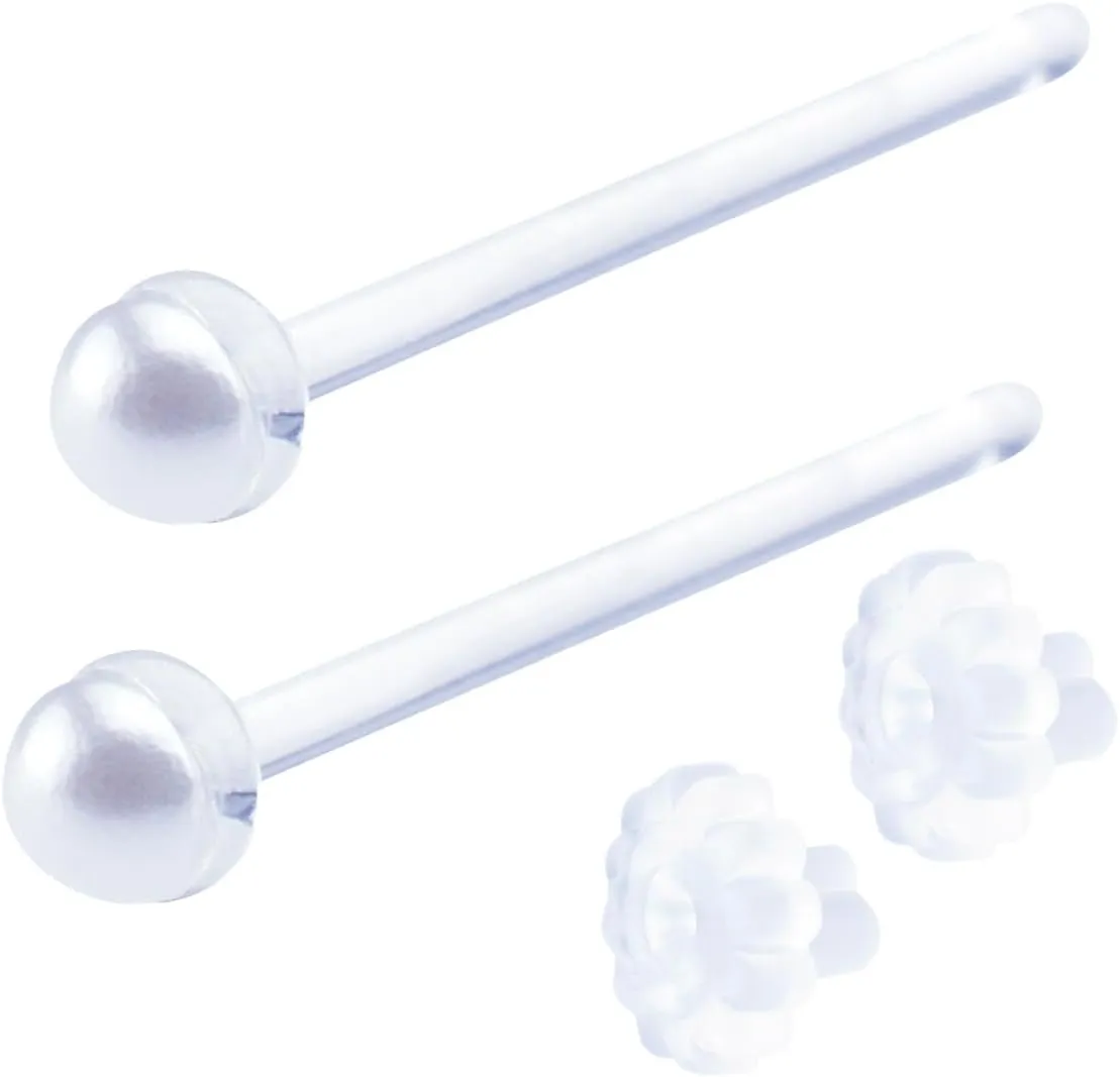 Jewelry Stud Earrings for Women Tempered Glass Hypoallergenic Rhinestone Clear 20G 18G 16G Retainer Body Piercing for First Second Earrings Every Day Use Silicone