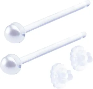 Jewelry Stud Earrings for Women Tempered Glass Hypoallergenic Rhinestone Clear 20G 18G 16G Retainer Body Piercing for First Second Earrings Every Day Use Silicone