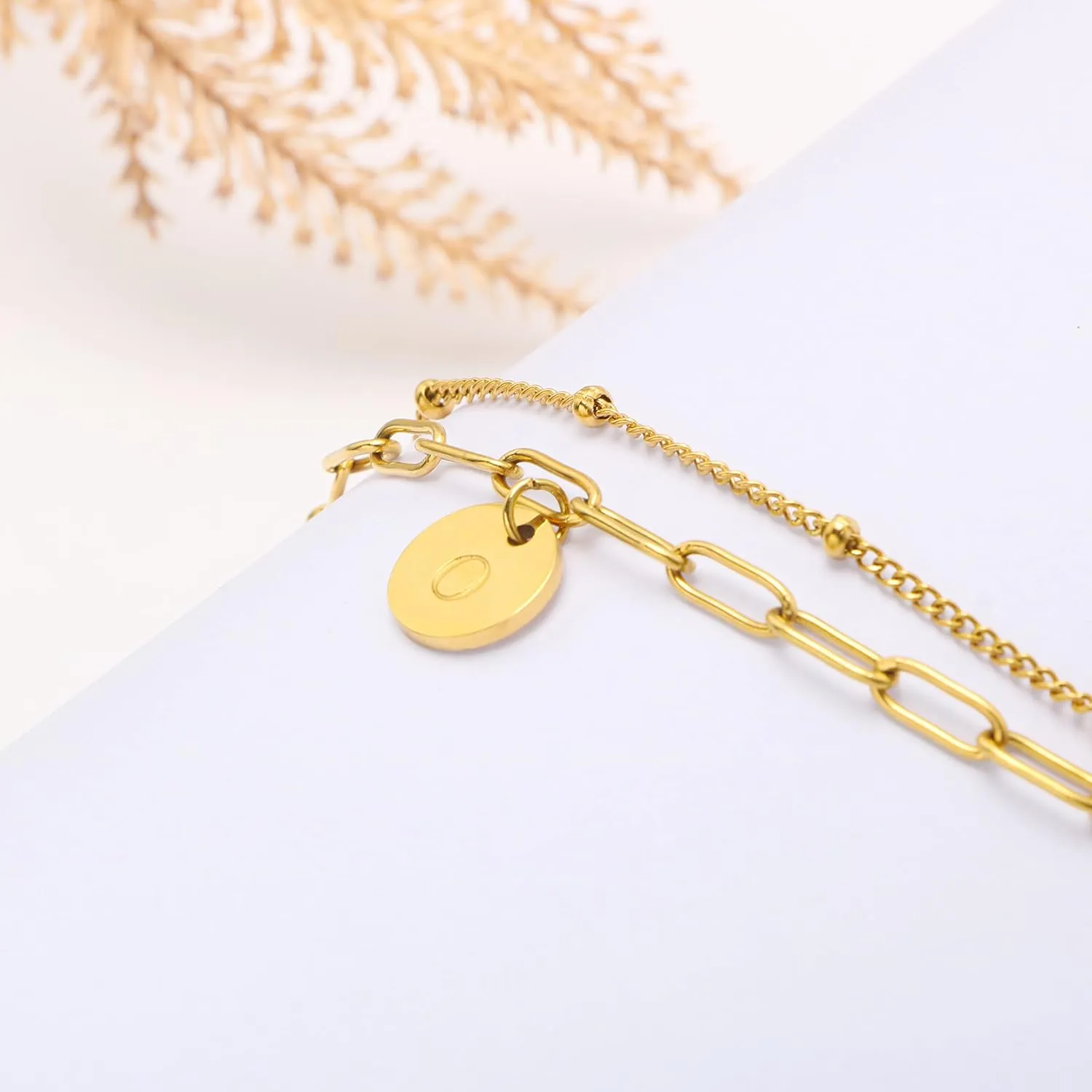 JoycuFF Gold Initial Bracelets for Women Cute Jewelry Gifts for Women Friends Mom Auntie Her Bithday Chistmas Gifts
