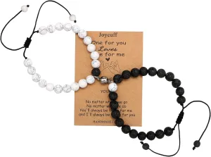 JoycuFF Matching Couple Bracelets For Men Women Him Or Her Boyfriend And Girlfriend Connecting Love Bracelets Gifts For Anniversary Birthday Christmas Beaded Jewelry