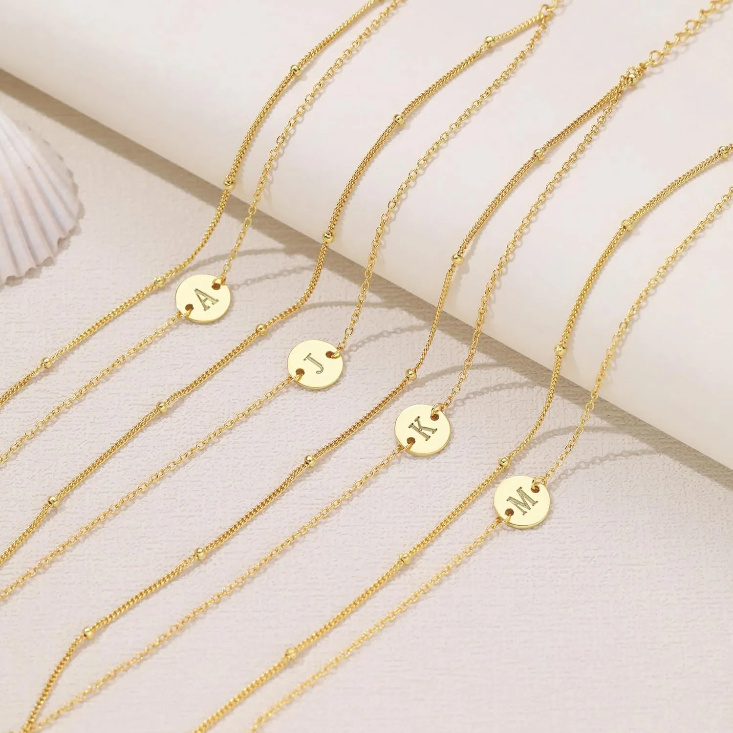 JSJOY S925 Initial Bracelet Stack Birthday Gifts for Women 925 Sterling Silver Bracelets for Women Trendy Letter A-Z Gold Bracelets for Women Gifts