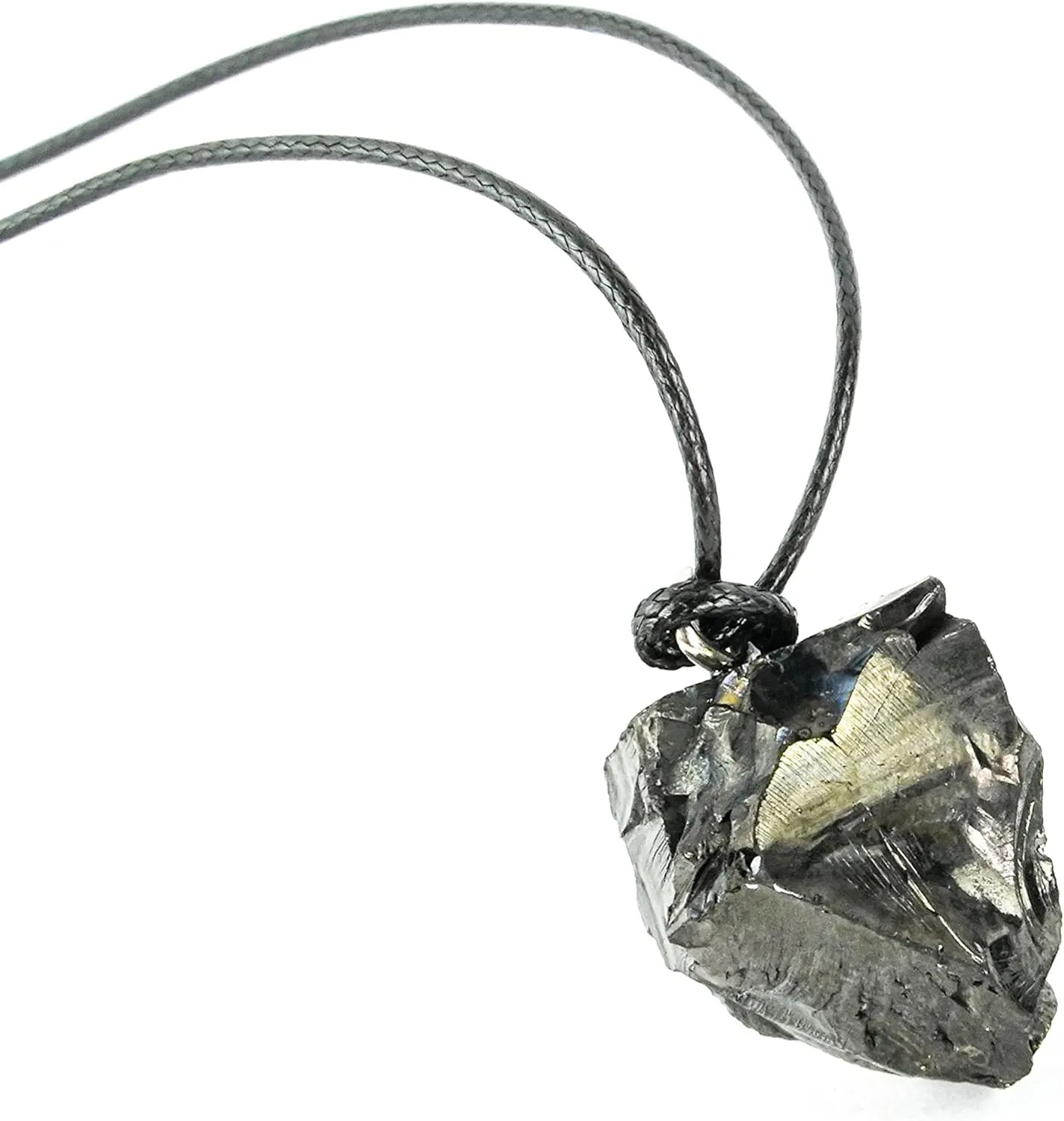 Karelian Heritage Elite Shungite Pendant | Minimalistic Black Crystal Jewelry | Defender Shield Protection Necklace Raw Stone | Chakra Healing Crystal Necklace, Reiki Meditation, Grounding