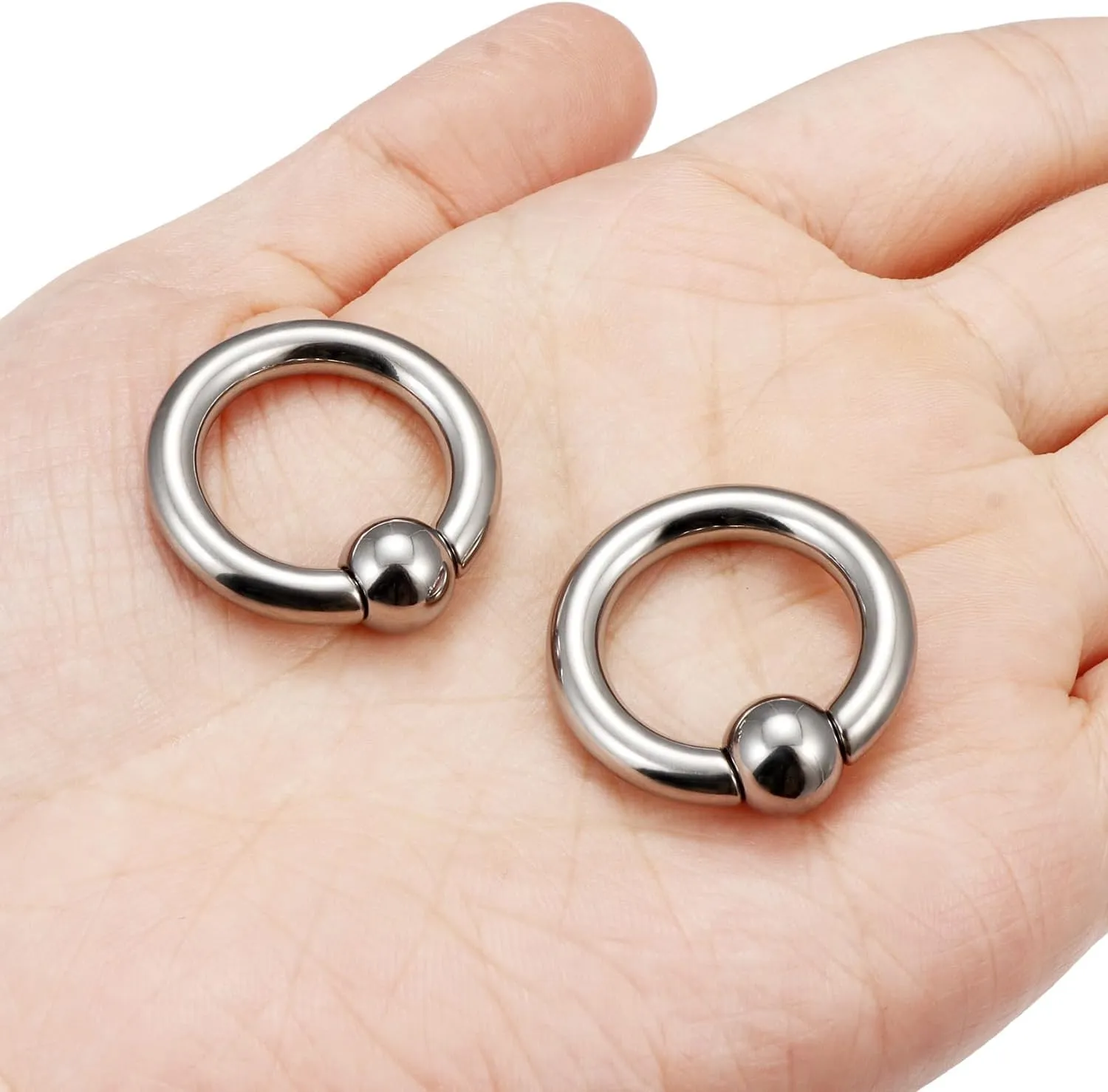 Kridzisw 8G 6G 4G 2G Titanium Septum Ring Gauges Earring Stretching kit Hypoallergenic Lobe Hoop Earring Medical Implant Grade Large Septum Nose Ring Piercing Jewelry for Women Men