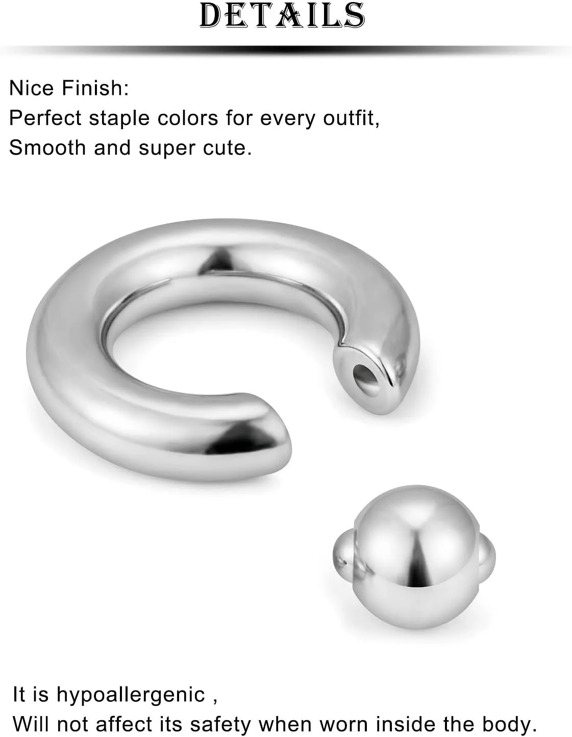 Kridzisw 8G 6G 4G 2G Titanium Septum Ring Gauges Earring Stretching kit Hypoallergenic Lobe Hoop Earring Medical Implant Grade Large Septum Nose Ring Piercing Jewelry for Women Men
