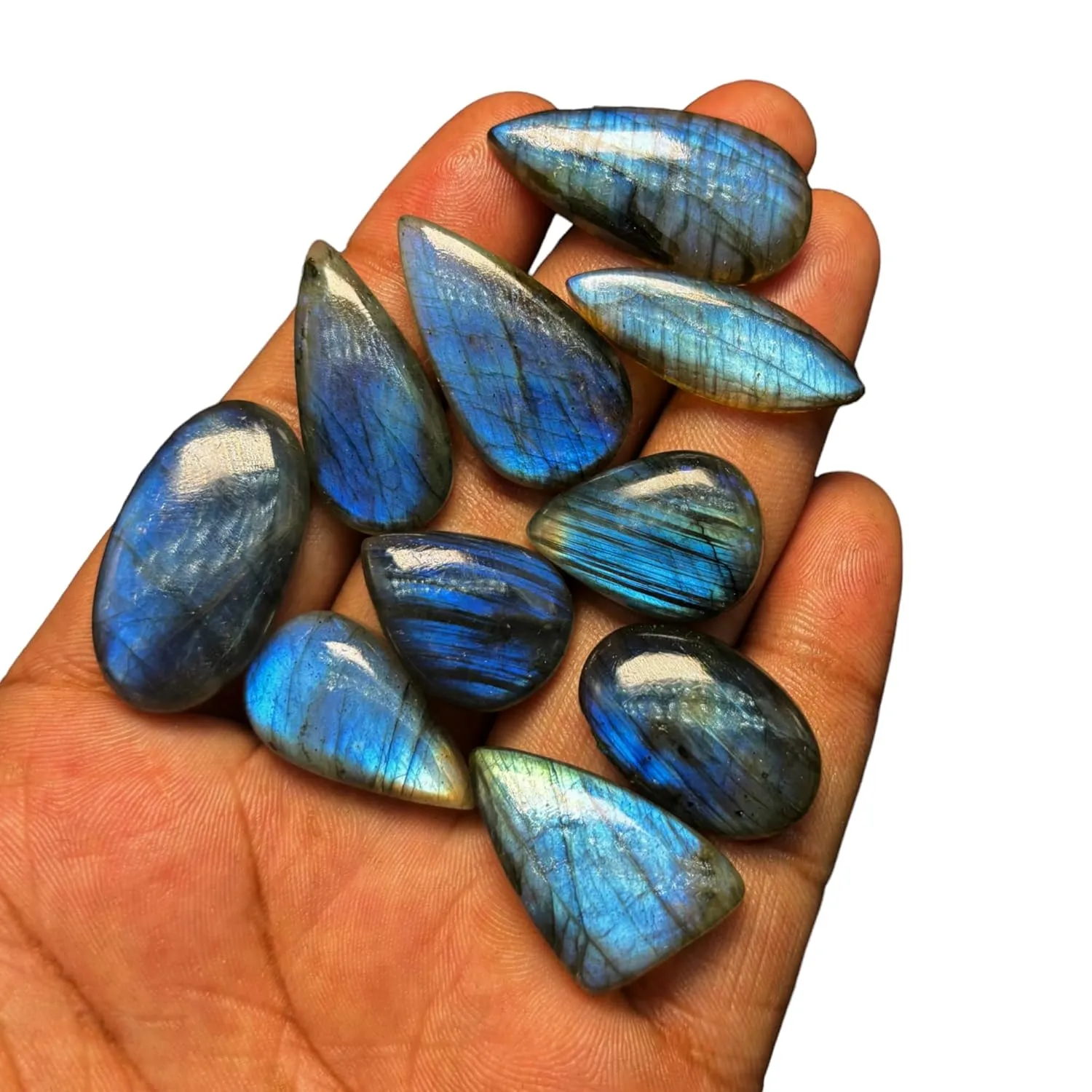 Labradorite Gemstones Crystals Cabochon | Loose Gemstone | Wholesale Lot Cabochons for Jewelry Making | Wire Wrapping Cabochon - 100 Carat