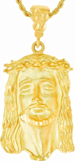 LIFETIME JEWELRY Face of Christ Pendant Necklace for Women & Men 24k Real Gold Plated