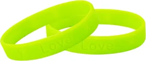 Lime Green Wholesale Pack Silicone Bracelets  Lime Green Bracelets for Non Hodgkins Lymphoma, Lyme Disease, Lymphoma, Muscular Dystrophy Awareness  Perfect for Support Groups & Fundraisers