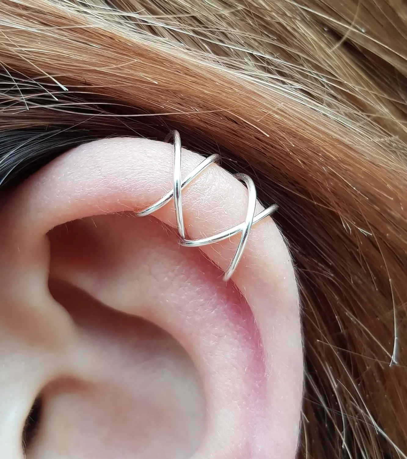 Longita Fake Nose Ring Fake Lip Piercing Non Piercing Lip Ring Hoop Stick on Snake Bites Faux Eyebrow Piercings Clip on Earring Cuffs Small Earring Hoop no Pierced