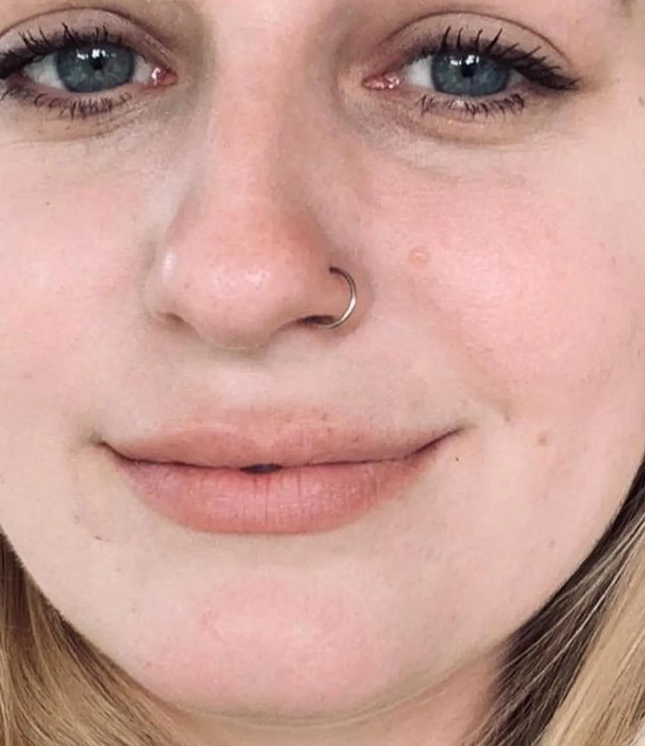 Longita Fake Nose Ring Fake Lip Piercing Non Piercing Lip Ring Hoop Stick on Snake Bites Faux Eyebrow Piercings Clip on Earring Cuffs Small Earring Hoop no Pierced