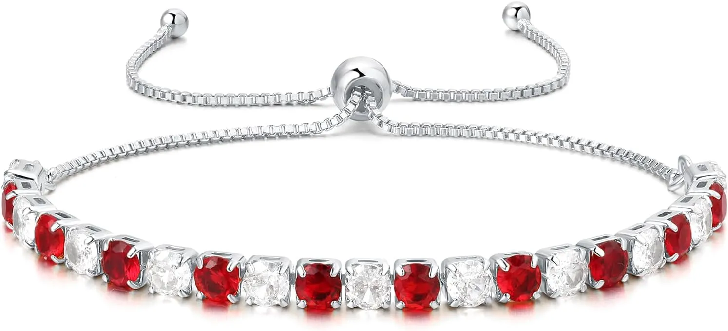 Lovans Tennis Bracelets for Women Cubic Zirconia Bracelet in Silver/Gold/Rose Gold Adjustable Bracelet in Size 3-9inch Fashion Jewelry Gifts