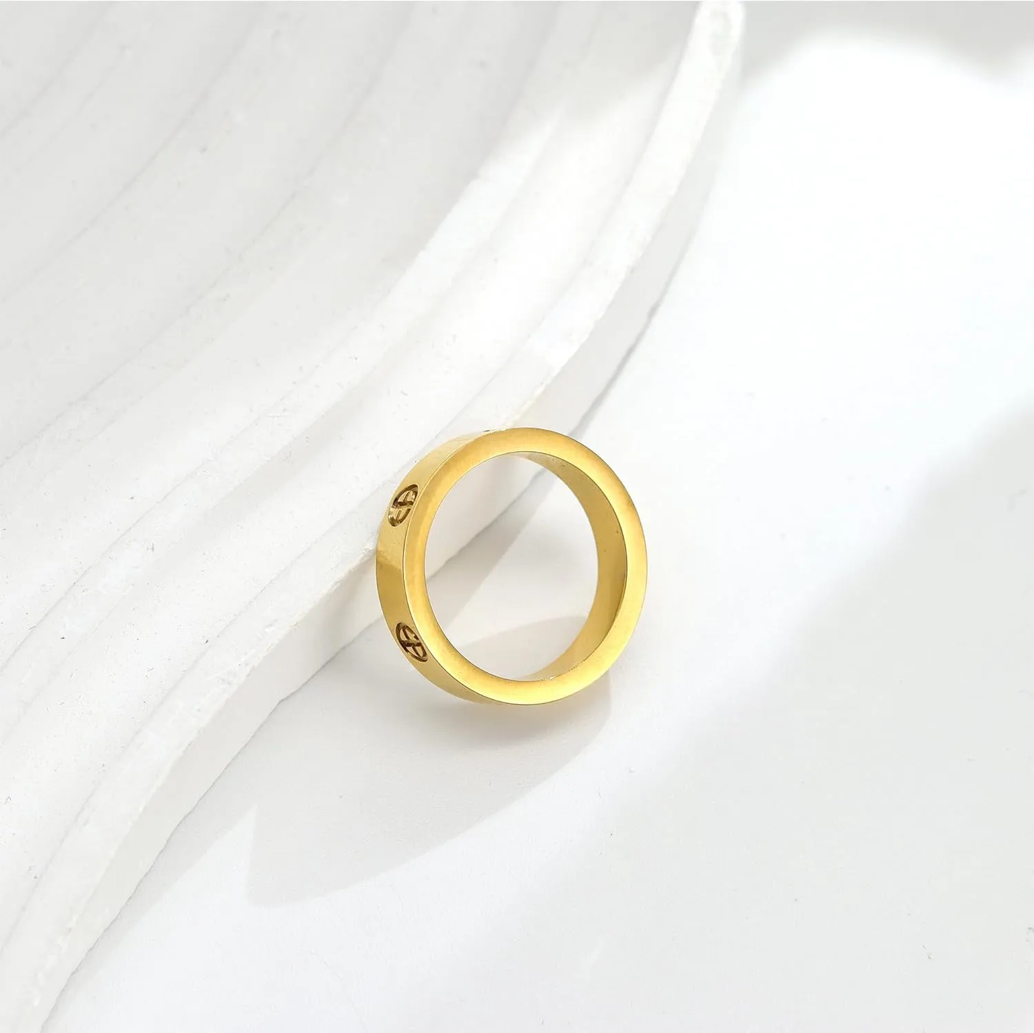 Love Rings, Stainless Steel Ring Couple Friendship Rings Cross fashion Rings Screw Design Promise Ring Wedding Mother's Day Jewelry for Women Men